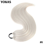 Ponytail For Women Synthetic Hair Extensions Long Straight False Horse Tails Fake Hairpiece 24 Inch For White Black Woman YOKAS