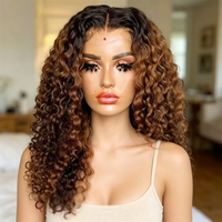 Thumbnail for Soft Ombre brown Glueless 26Inch Black Body Wave HD Lace Frontal Wigs Hair Pre Plucked Transparent Lace Wigs Deep Part
