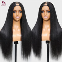 Thumbnail for Yaki Straight V Part Wig Human Hair Elastic DrawString Straight