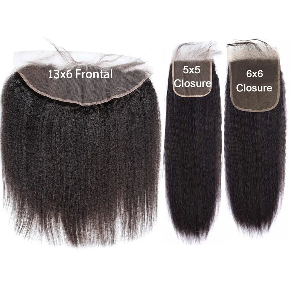 Yaki Straight Lace Closure Brazilian Human Hair Ear to Ear Lace Closure