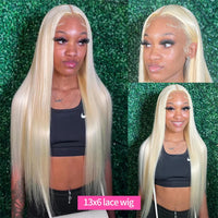 Thumbnail for 30 Inch Straight Blonde 613 Hd Transparent Human Hair Wigs