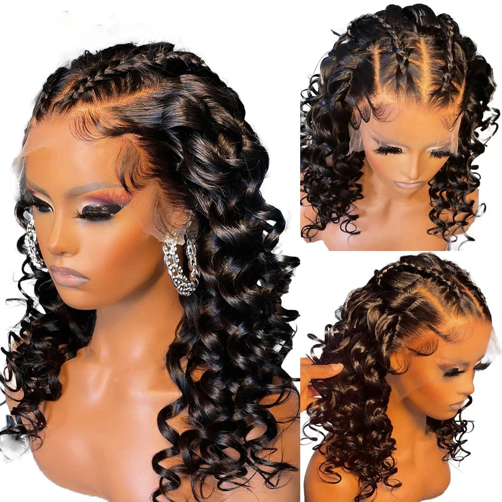 Natural Black 26 inch Daily 180Density Lace Front Wig Soft Long Kinky Curly  With BabyHair Preplucked Natural Hairline