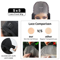 Thumbnail for Natural Body Wave Glueless Closure Wig 5x5 HD Lace Front Wig Water Wavy Loose Wave