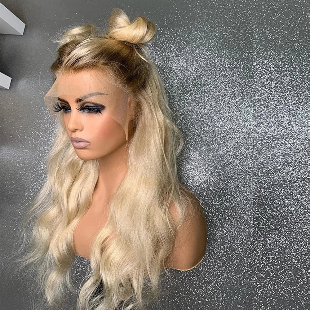 360 Lace Frontal Wig Human Hair Body Wave HD Transparent 613 Colored Ash Blonde Wigs For Women Brazilian Remy