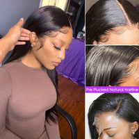Thumbnail for Pre -Plucked HD Transparent Lace Front Human Hair Wigs Brazilian 40 Inches
