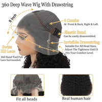 Thumbnail for 360 Full Lace Wig 427 Highlight Wig Human Hair Deep Wave Frontal Wig Honey Blonde 250 Density