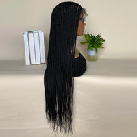 Thumbnail for 36 Inches Synthetic Lace Frontal Braided Wigs  13x6 Lace Frontal with Baby Hair Afro American Wigs
