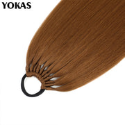 Ponytail For Women Synthetic Hair Extensions Long Straight False Horse Tails Fake Hairpiece 24 Inch For White Black Woman YOKAS