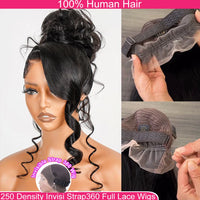 Thumbnail for Invisi Strap Snug Fit 360 Full Lace Wig HD Transparent Lace Frontal Body Wave Glueless Human Hair Ready To Wear Wig
