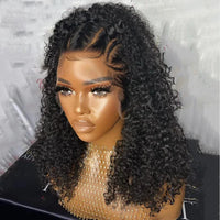 Thumbnail for Soft 26“ Long Glueless Natural Black  180 Density Kinky curly Lace Front Wig Baby Hair Pre-plucked Heat Resistant Daily