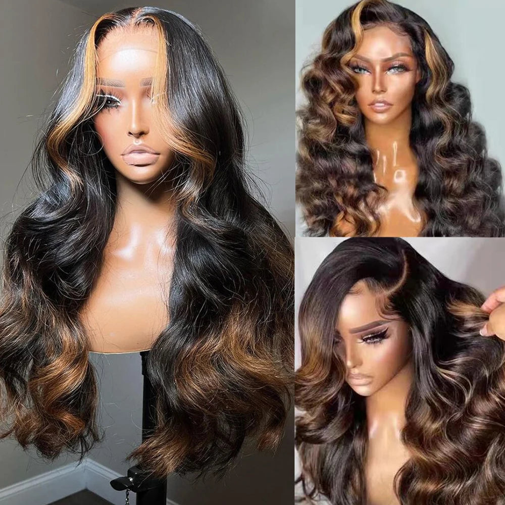 200% Highlight HD Lace Frontal Human Hair Wigs Glueless -PrePlucked Wigs