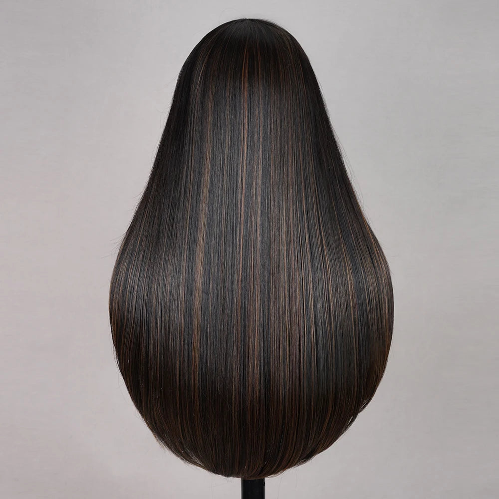 H30 Layered Hair Wear and Go 6x6 Lace Closure Glueless Wig Mixed Hair not 100% Human Hair Pre Plucked Lace Wig without Glue