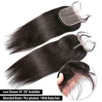 Thumbnail for HD Transparent Lace Frontal Peruvian Straight Human Hair-360 Ear to Ear