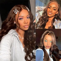 Thumbnail for 13x6 Chocolate Brown HD Lace Front Human Hair Wigs Body Wave