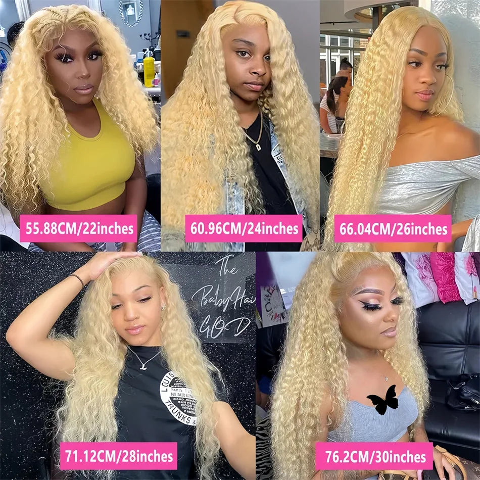 Blonde 613 Hd Lace Frontal Wig  Preplucked Deep Wave Human Hair Wigs