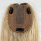 #60 Two Tone Ombre Silk Skin Base Toupee with 3 Clips In Brazilian Human Hair