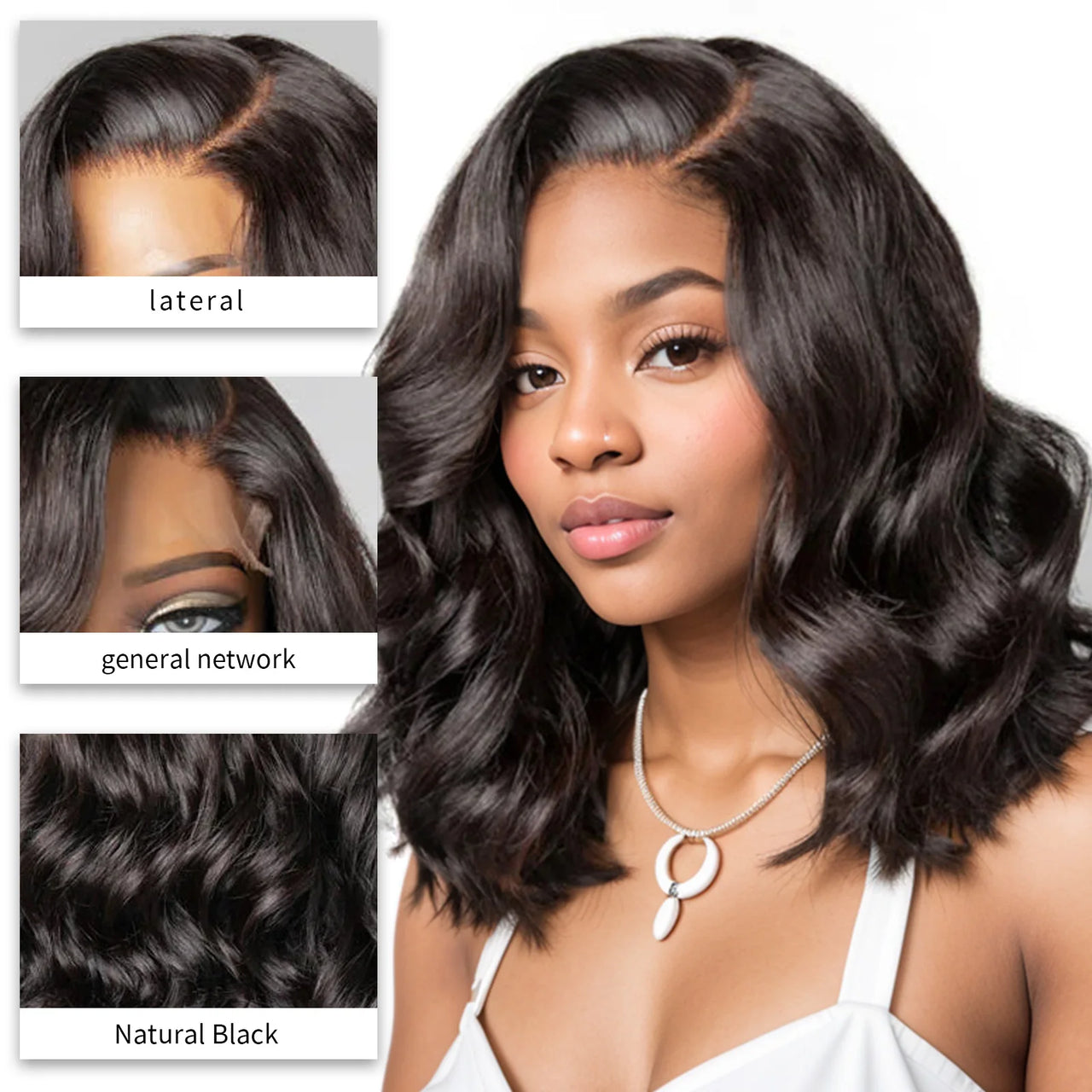 Natural Body Wave Glueless Closure Wig 5x5 HD Lace Front Wig Water Wavy Loose Wave