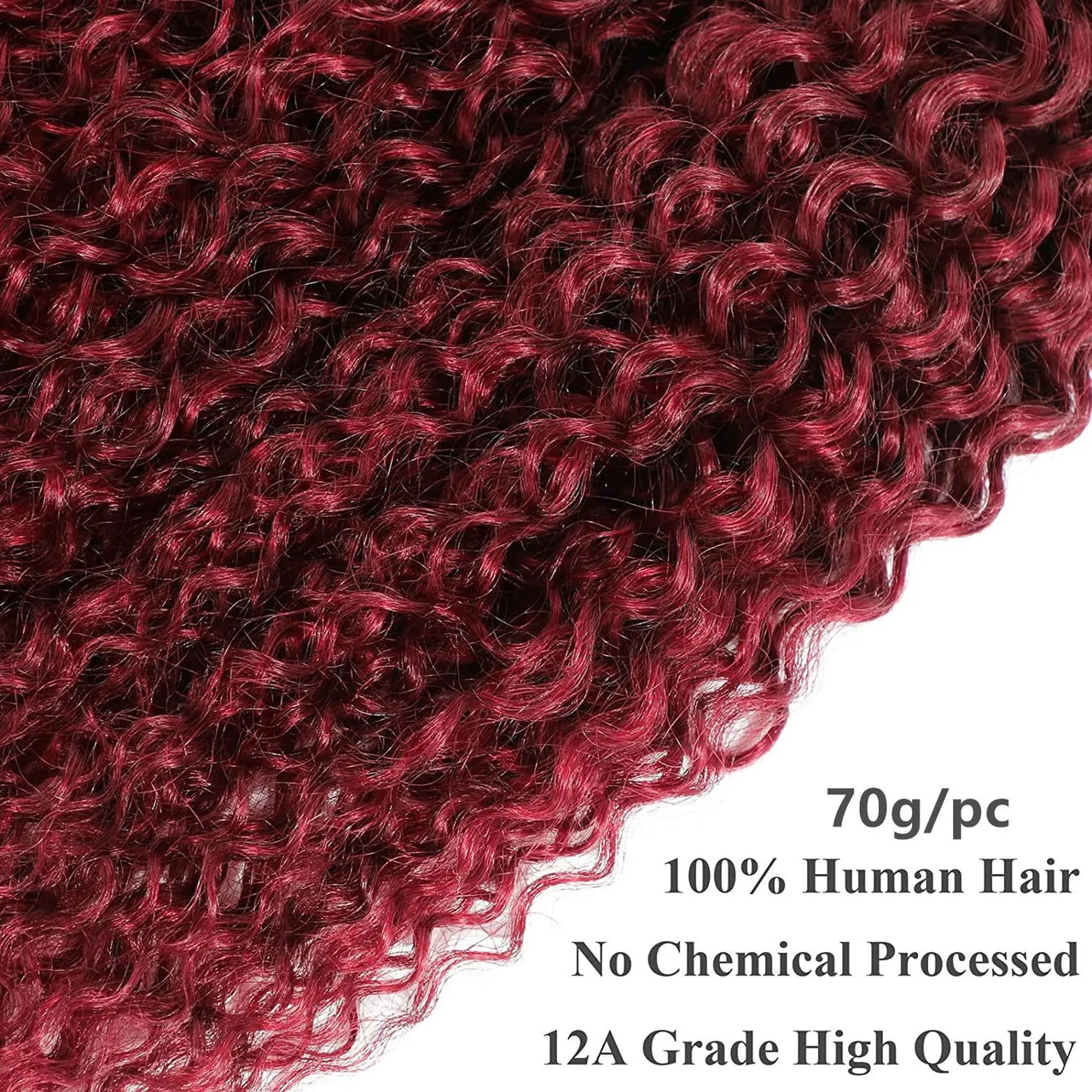 Curly Human Hair Weave Bundles With Closure 99J Red Hair Extensions Brazilian Burgundy 3
