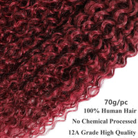 Thumbnail for Curly Human Hair Weave Bundles With Closure 99J Red Hair Extensions Brazilian Burgundy 3