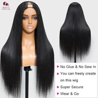 Thumbnail for Yaki Straight V Part Wig Human Hair Elastic DrawString Straight