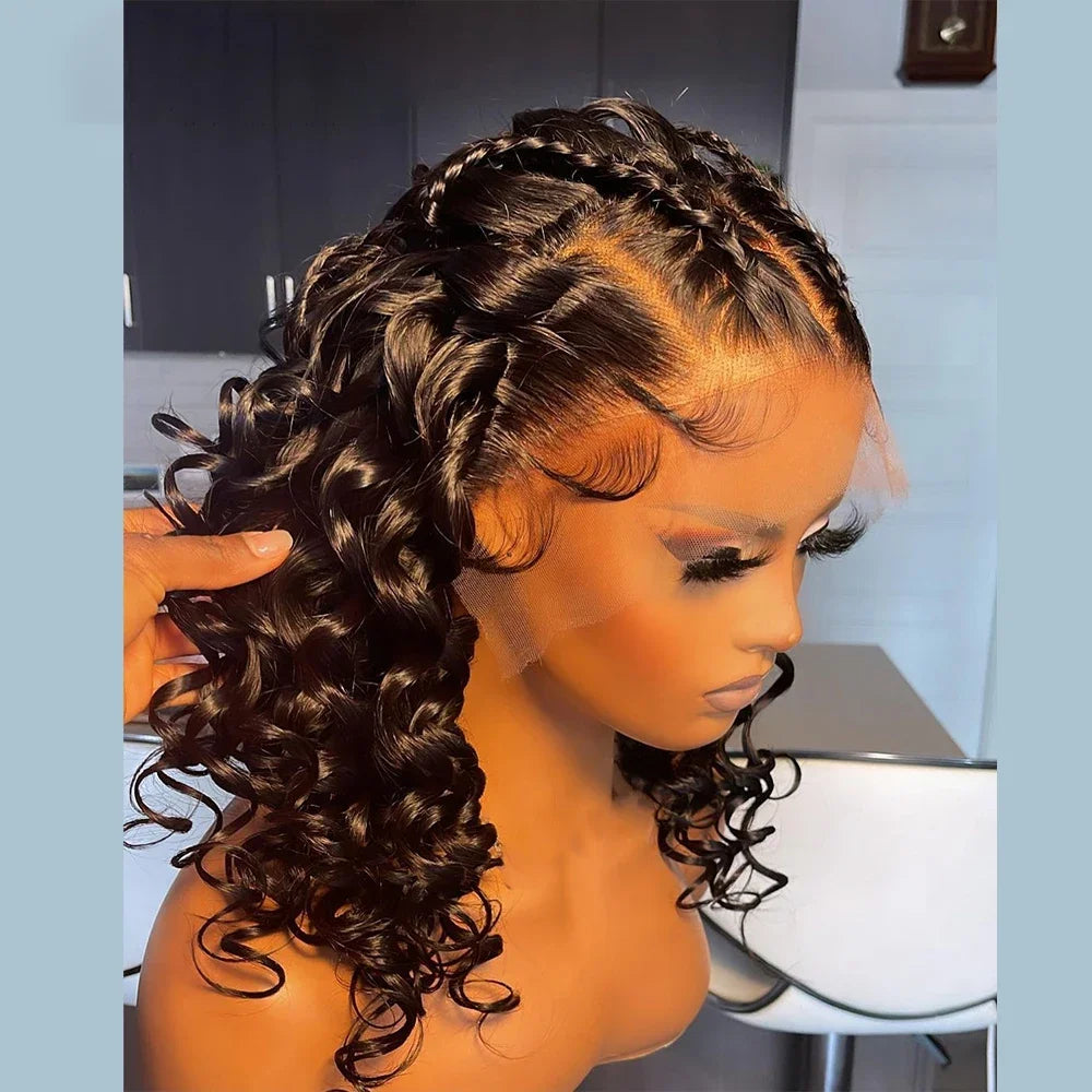 Natural Black 26 inch Daily 180Density Lace Front Wig Soft Long Kinky Curly  With BabyHair Preplucked Natural Hairline
