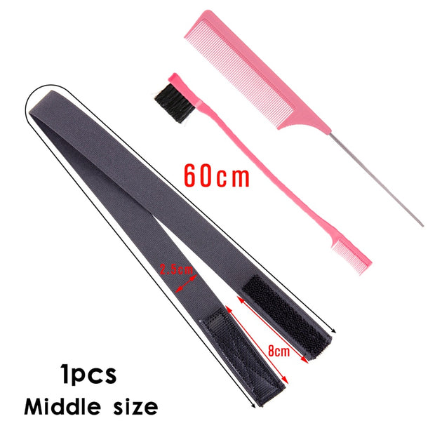 1Pc Hair Elastic Band For Wigs With Magic Tape Headband Edge