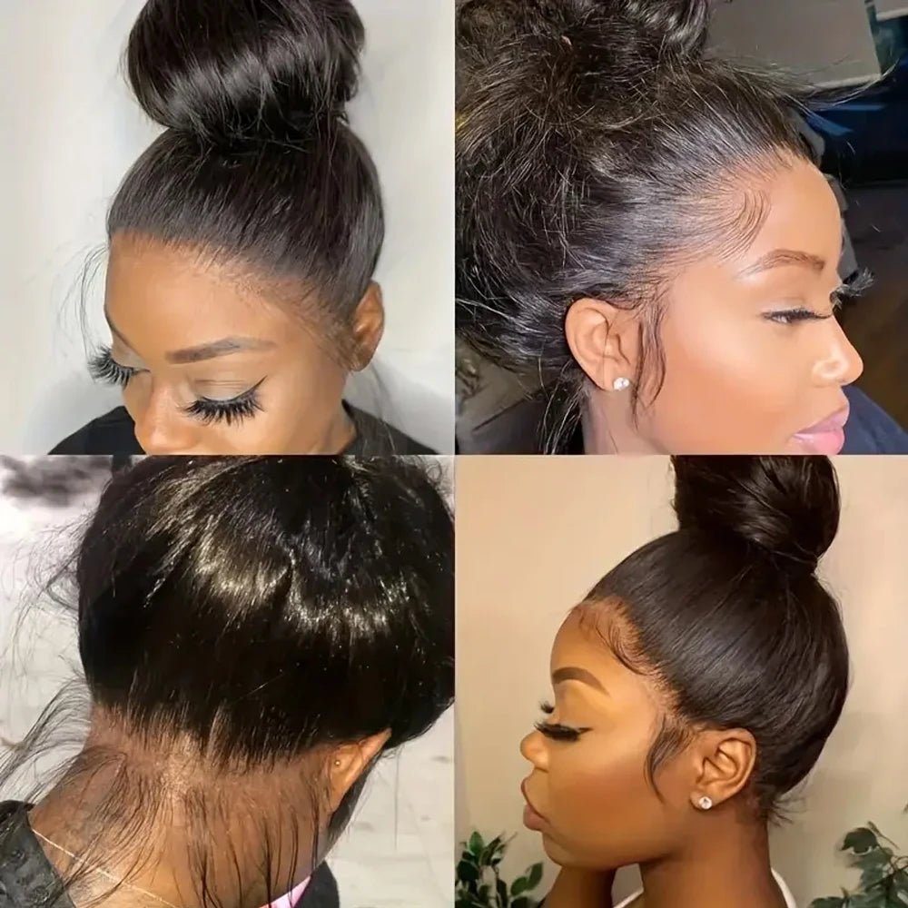 360 Full Lace Wigs 100% Human Hair Pre-Plucked Brazilian Straight Lace Frontal Wig For Women