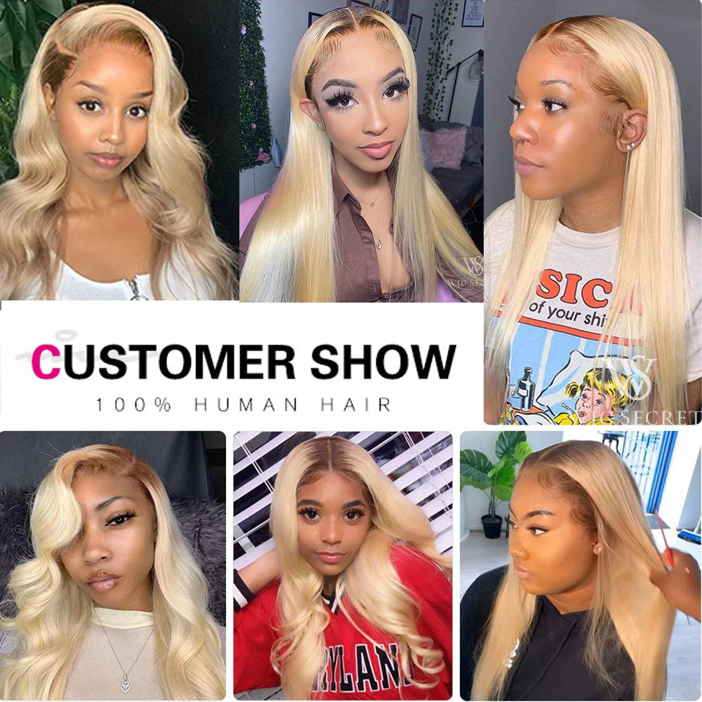 Brazilian  Blonde Body Wave Lace Front Wig Human Hair Wigs