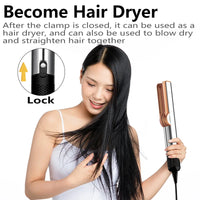 Thumbnail for 2 IN 1 Professional Hair Straightener & Hair Dryer Heat-Up Hair Flat Iron Negative Ion Iron Long-Lasting Styling Tool