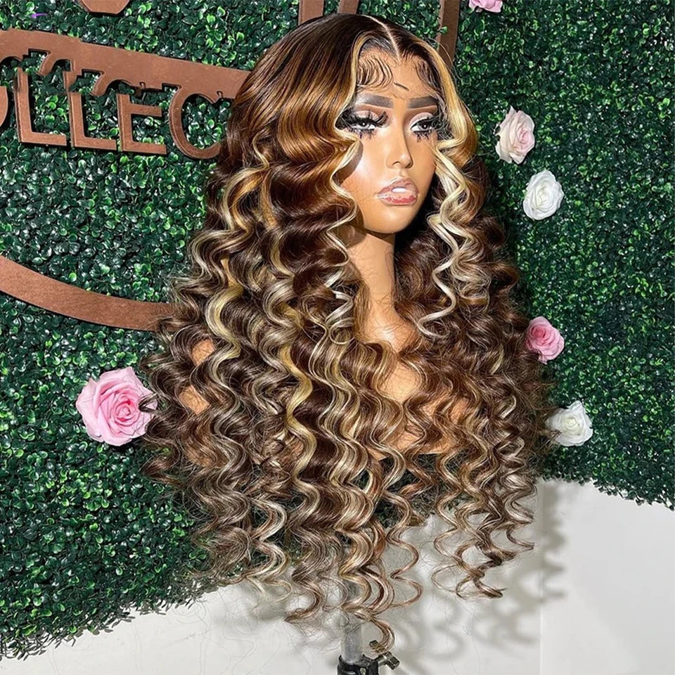Pre-Plucked 613 Blonde Curly Lace Front Human Hair Wigs
