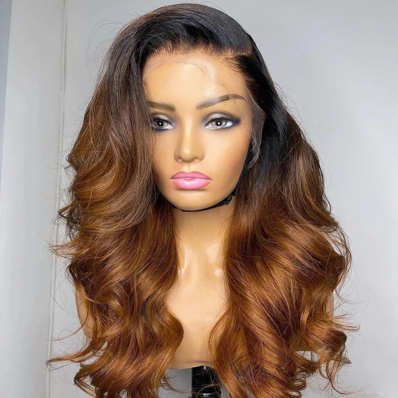 1B 30 Ombre Body Wave Human Hair Wigs 180% Density HD Transparent -13x4 Lace Front Wig Pre Plucked Glueless Wig