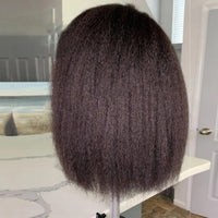 Thumbnail for Glueless Kinky Straight Short Bob Human Hair Wigs