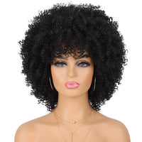 Thumbnail for Tereshar Synthetic Short Curly with Bangs for Black Women 8 inch Afro Kinky Curly Daily Use