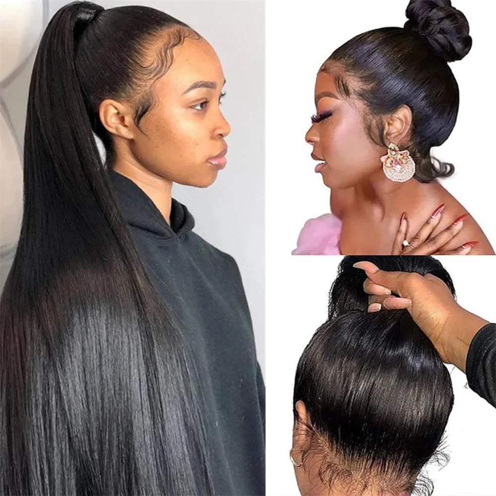 Straight Human Hair Pre-Plucked HD Full Lace with Invisi-Drawstring 200% Density