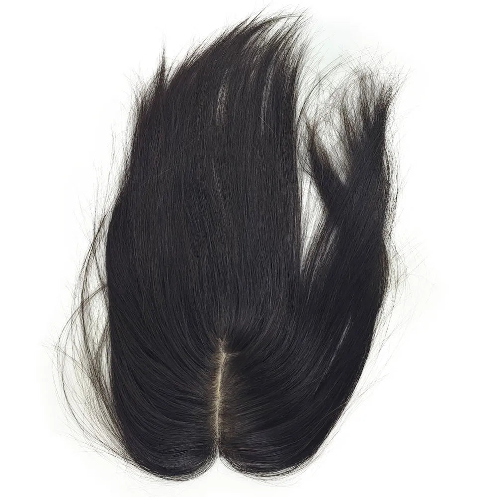 25-40cm 100% Virgin Human Hair Topper 7x10 9x14cm PU Clips