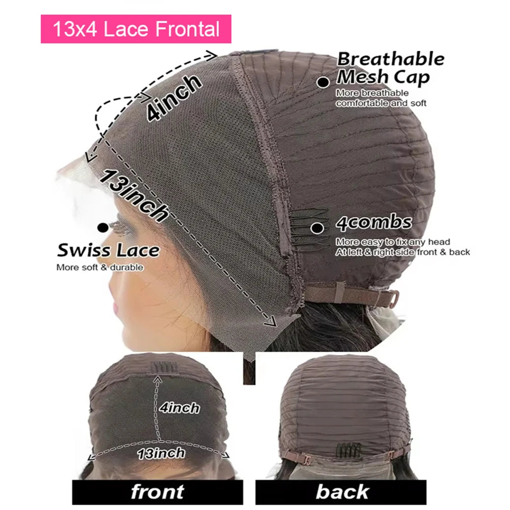 Highlight Bob 100% Human Hair Body Wave Lace Front Wig Burmese 4/27 Color