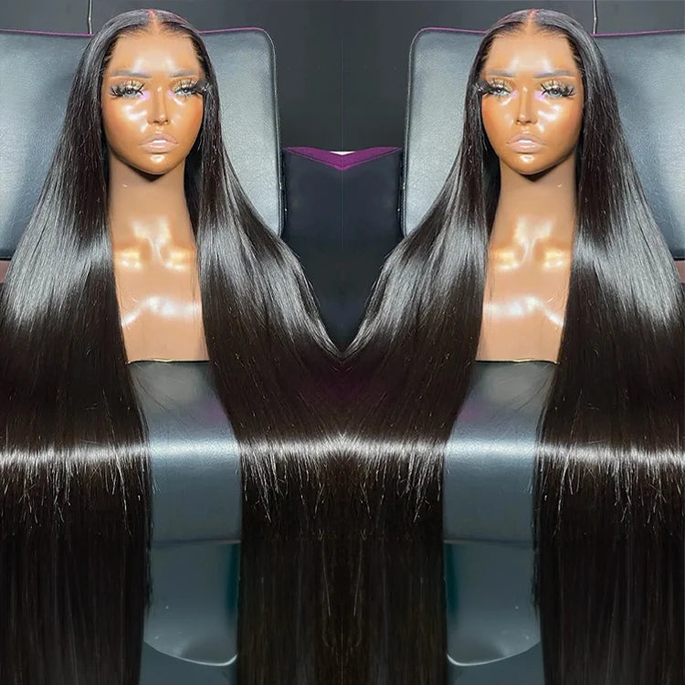 13x6 Wear Go Glueless Wig Silky Straight HD Lace Glueless Wig Human Hair Pre-Bleached Knots Wig 7x5 HD Glueless Wigs