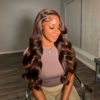 Thumbnail for 13X6 Hd Lace Frontal Wig Chocolate Brown Human Hair Wigs Body Wave Lace Front Wigs Pre Plucked Brazilian
