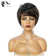 Short Ombre Blonde Synthetic Natural Wave Wigs Heat Resistant
