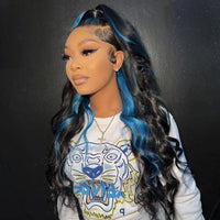 Thumbnail for Blue With Black Highlight Lace Frontal Body Wave Wig