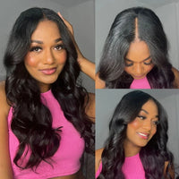 Thumbnail for Body Wave V Part Wig 100% Human Hair Beginner Friendly Brazilian Virgin Hair Full Machine Made Wig Natural Color 180%