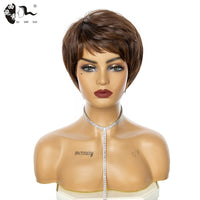 Thumbnail for Short Ombre Blonde Synthetic Natural Wave Wigs Heat Resistant