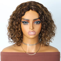 Thumbnail for Sleek Short Curly Bob Lace Wigs P4/30/27 Highlight Colored Deep Wave Curly Lace Wigs