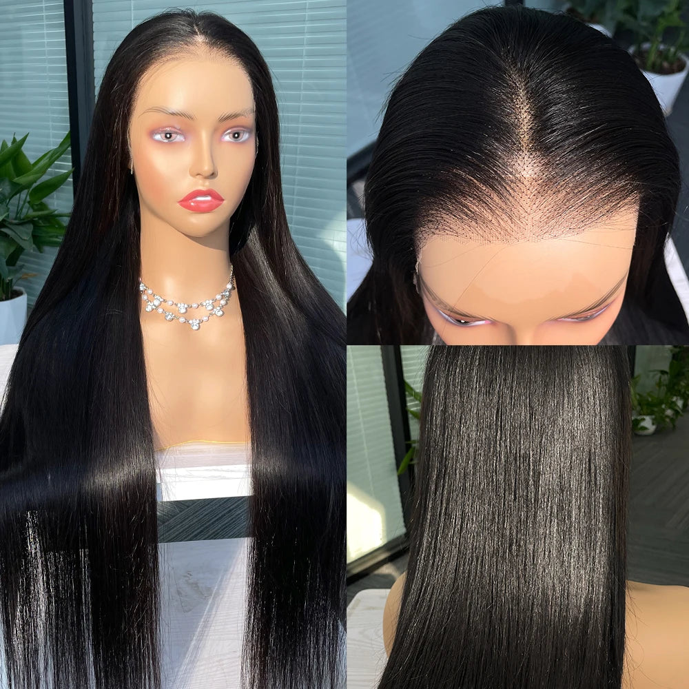 13x6 Wear Go Glueless Wig Silky Straight HD Lace Glueless Wig Human Hair Pre-Bleached Knots Wig 7x5 HD Glueless Wigs