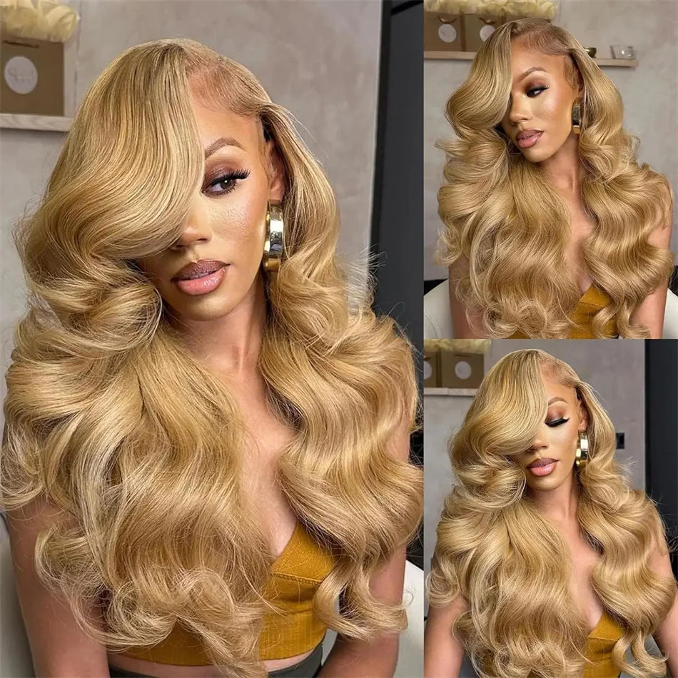 27 Honey Blonde Wig Human Hair Hd Lace Frontal Wig Body Wave Wig