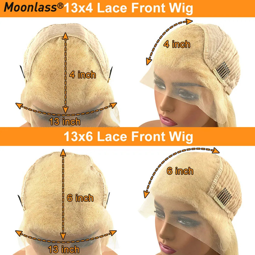 Ash Blonde Body Wave Wigs Human Hair Glueless 150 Density Remy Preplucked Highlight Brown Human Hair Wig 13x6 Lace Frontal Wigs