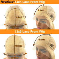 Thumbnail for Ash Blonde Body Wave Wigs Human Hair Glueless 150 Density Remy Preplucked Highlight Brown Human Hair Wig 13x6 Lace Frontal Wigs