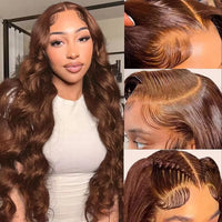 Thumbnail for 13x6 Chocolate Brown HD Lace Front Human Hair Wigs Body Wave