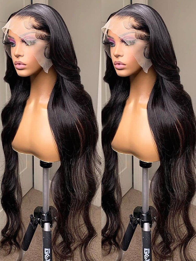 40 Inch Loose Body Wave Lace Front Human Hair Wig Brazilian Pre- Plucked