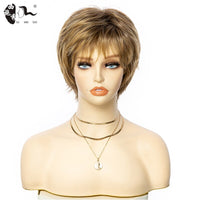 Thumbnail for Short Ombre Blonde Synthetic Natural Wave Wigs Heat Resistant